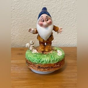 VTG Disney Snow White & The Seven Dwarfs BASHFUL Rotating Music‎ Box by Schmid